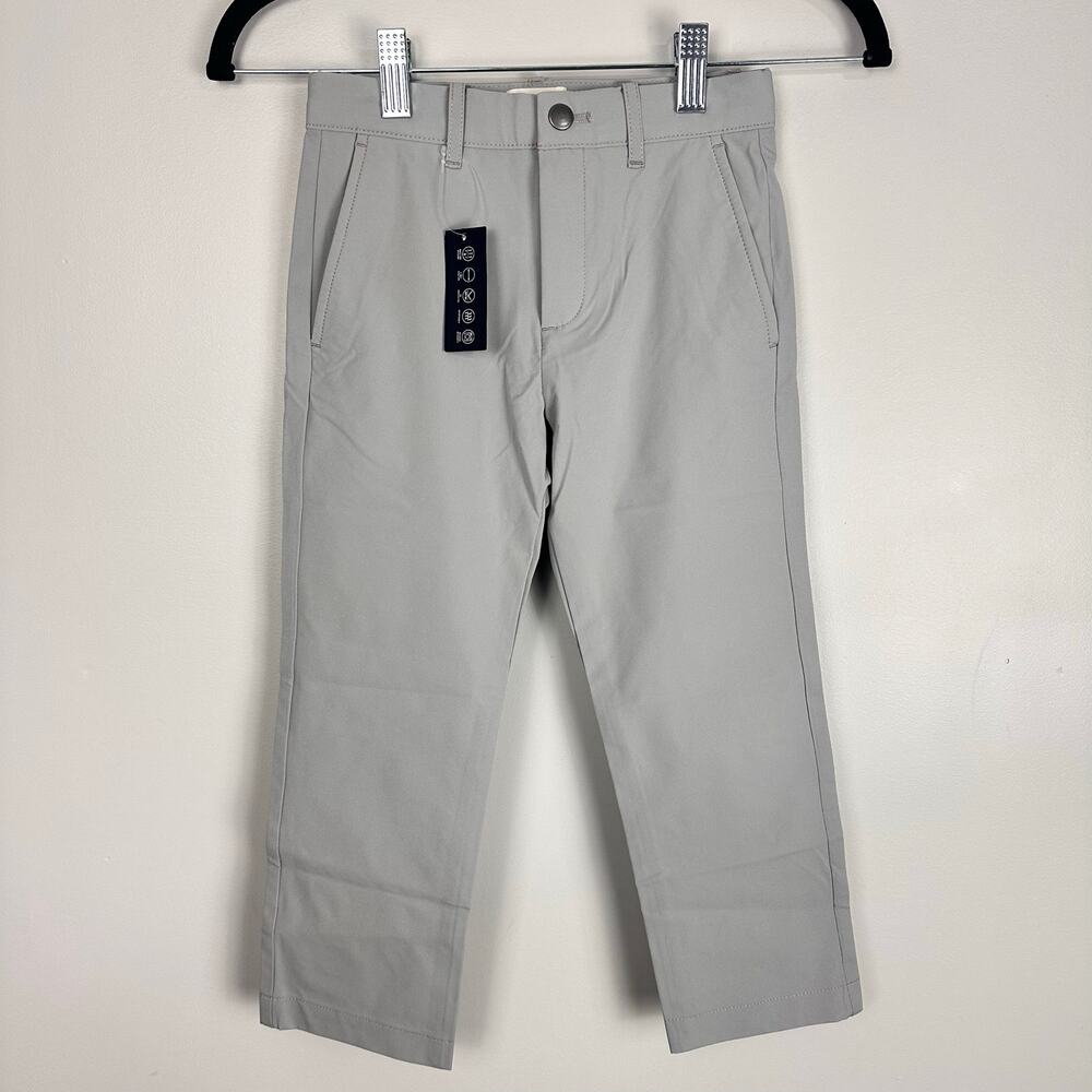 J.Crew Boys' Slim-fit Tech Chino Pants Size 5 NWT Gray Casual Minimalist Kids